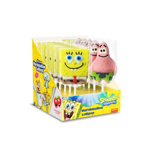 Jm Relkon Spongebob Marshmallow Lollipop (45GR X 12PCS) x 6 - Aytac Foods Wholesale