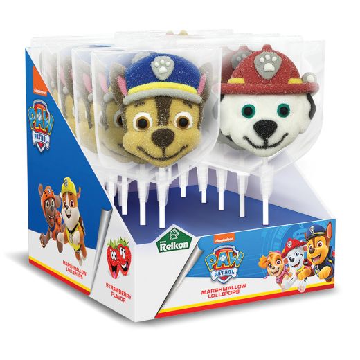 Jm Relkon Paw Patrol Marshmallow Lollipop (45GR X 12PCS) x 6 - Aytac Foods Wholesale