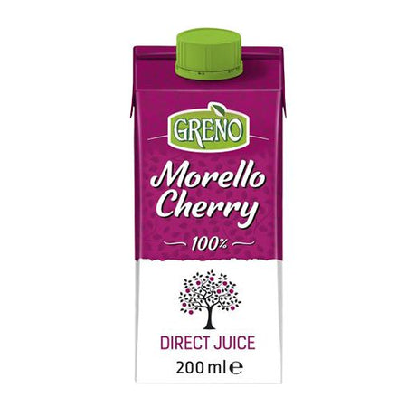 Greno Morello Cherry 100% Nfc Juice Tetra Pak (200ML) x 24 - Aytac Foods Wholesale