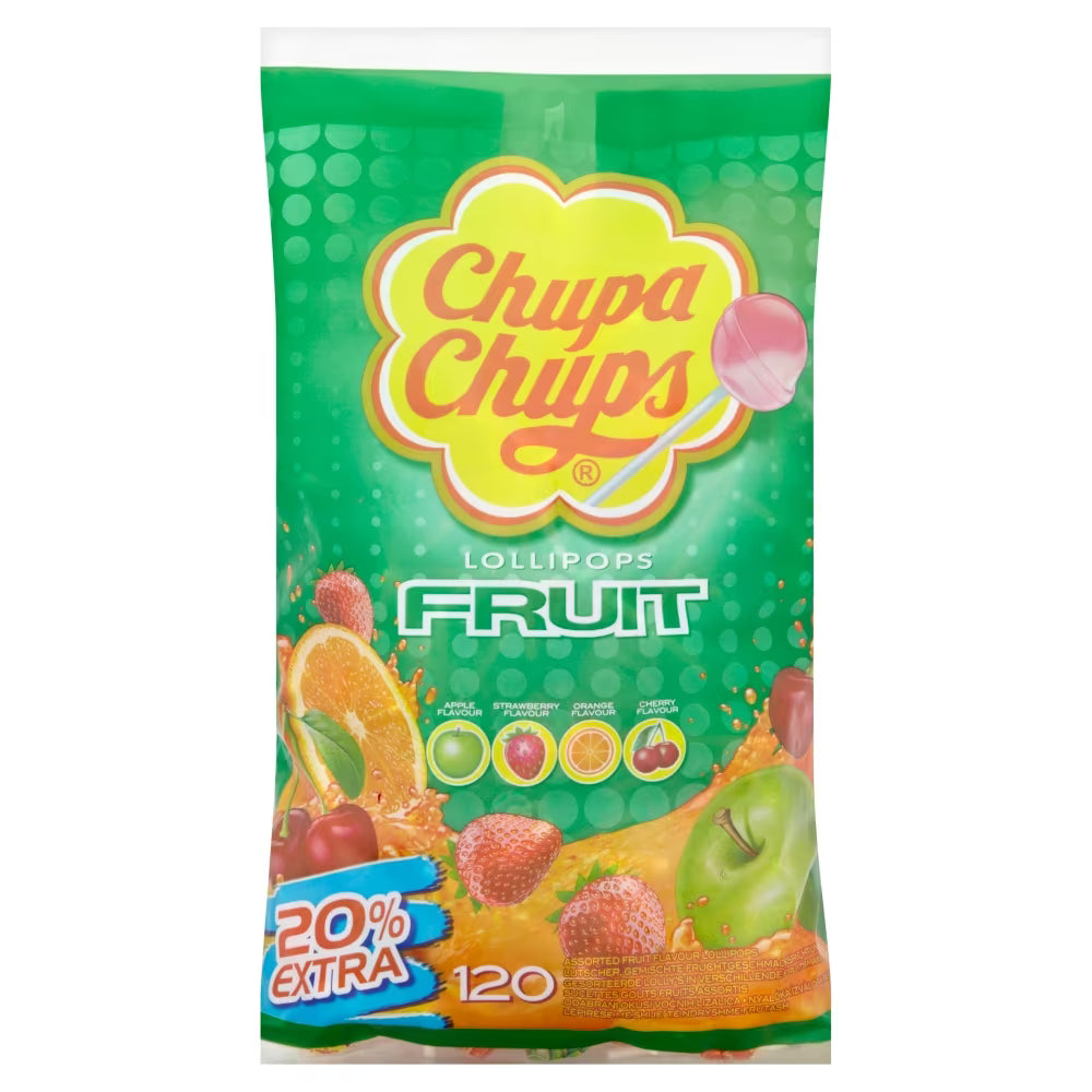 Chupa Chups Fruit Lollipops Refill Bag 120pcs (1x120PCS)