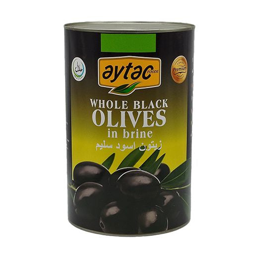 Aytac Black Whole Olives 5kg A12 Tin 3x5kg