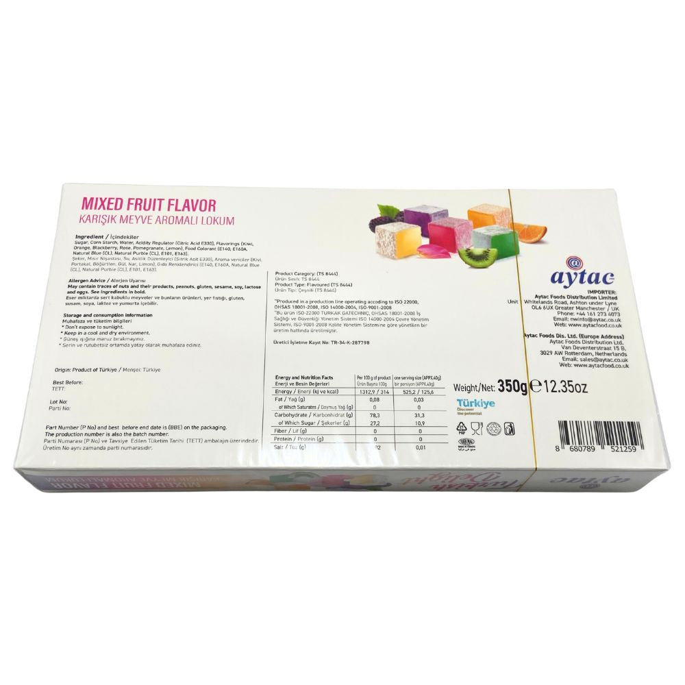 Aytac Turkish Delight Bowl With Fruit 12x350GR
