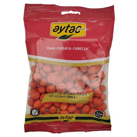 Aytac Crunchy Coated Chilli Peanuts (Nut Bag) (12x140GR) - Aytac Foods Wholesale