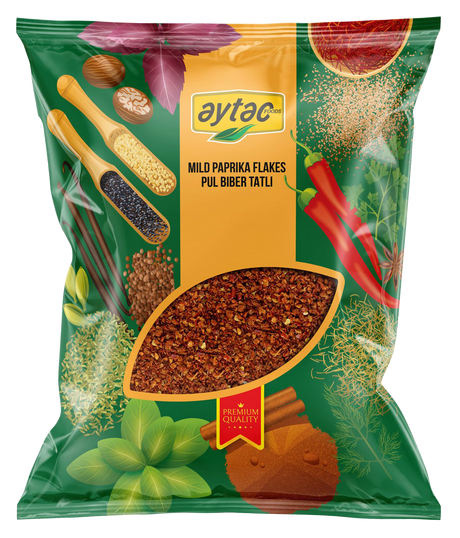 AYTAC SPICE RED PEPPER (PAPRIKA) FLAKES MILD 5*1KG - Aytac Foods Wholesale