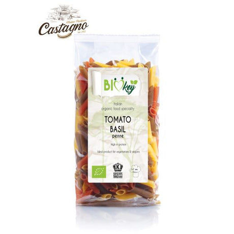 Biokey Org. Durum Wheat Pasta Tomato And Basil (500GR) x 12 - Aytac Foods Wholesale