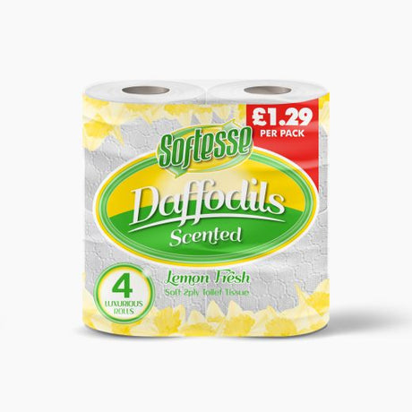 SOFTESSE TT 2 PLY Daffodils Lemon 10x4(Rolls) - Aytac Foods Wholesale
