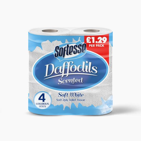 SOFTESSE TT 2 PLY Daffodils White 10x4(Rolls) - Aytac Foods Wholesale