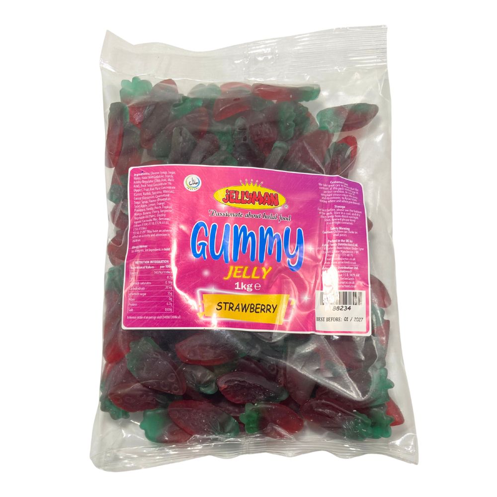 Jellyman Gummy Strawberry – Bulk Jelly 1kg - (Pack of 12)