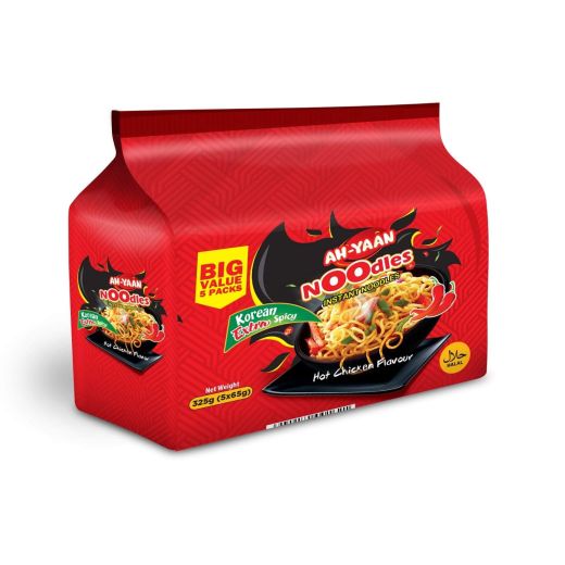 Ah-Yaan Korean Spicy Chicken Instant Noodles (12 Packs x 65g) - Aytac Foods Wholesale