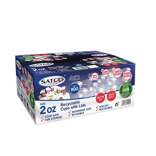 Satco Plastic Micro 2Oz Pots With Lids (1x800PCS) - Aytac Foods Wholesale
