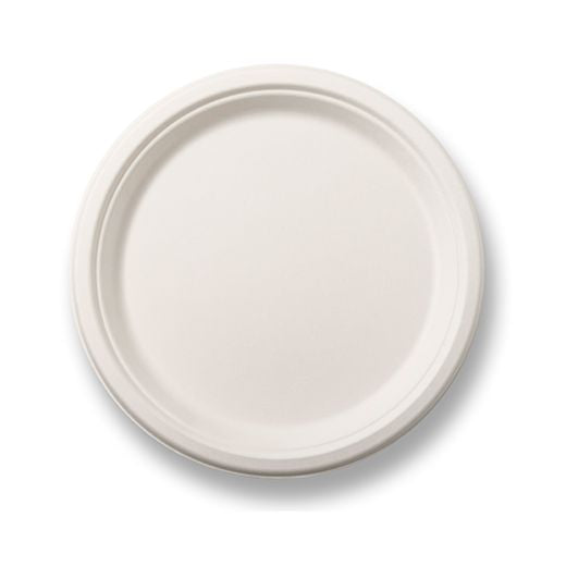 HRD Natural Bagasse Round Plates 10" White (10x50pcs)