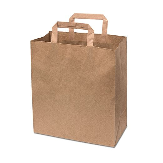 HRD Brown Paper Bags with Internal Handle Large 1x250pcs - Aytac Foods Wholesale