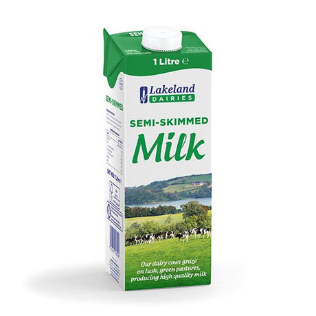 Lakeland Semi Skimmed Milk 12x1LT - Aytac Foods Wholesale