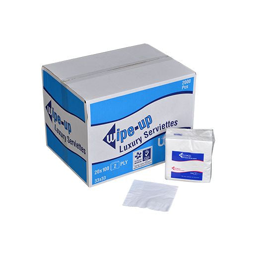 Up 33X33Cm 2Ply 4-Fold Luxury Serviettes-Wipe Up 100Pcs - Aytac Foods Wholesale