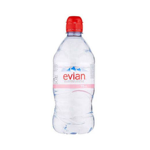 Evian Natural Mineral Water Sport Cap 750ml x 12 (PET Bottle) - Aytac Foods Wholesale