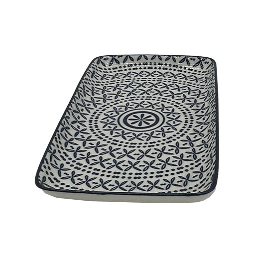 Csm Rectangular Side Plate 9Inc - Bohemian Design Blue & White (1 pcs) product image