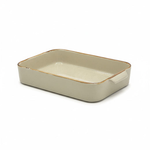 Csm Rectangular Baking Serving Dish 11.75'' - Stone -Brown Rim product image