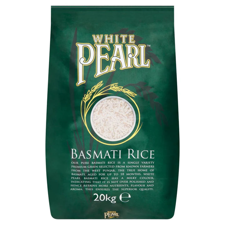 Mt White Pearl Basmati Rice 20Kg (1x20KG) - Aytac Foods Wholesale