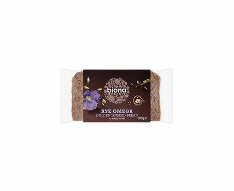 Biona Organic Omega Rye Bread With Linseed Gold 500Gx6 - Aytac Foods Wholesale