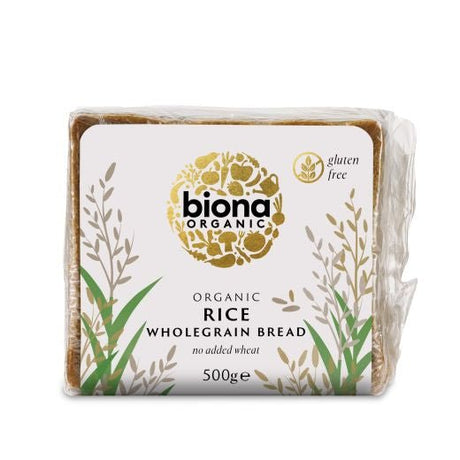 Biona Rice Organic Bread Gluten Free - 500Grx6 - Aytac Foods Wholesale