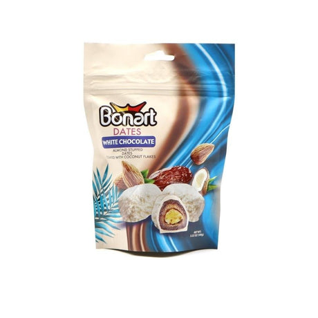 Bonart Choco Hurma White Chocolate Almond Coconut 100Gx12 - Aytac Foods Wholesale