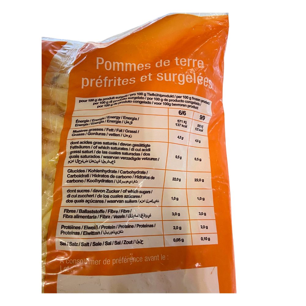 Ekin Original Fries 9mm Cut 2.5kg (Orange Bag, Pack of 4)