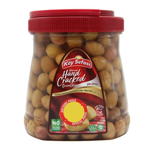 Koy Sefasi Green Olives Stone Cracked 700 Gx9 - Aytac Foods Wholesale