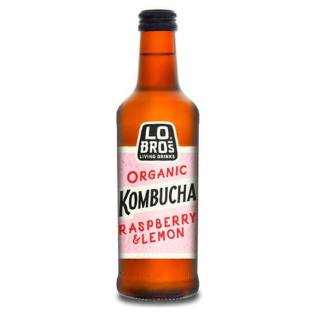 Lo Bros Organic Kombucha - Raspberry & Lemon - 330Mlx12 - Aytac Foods Wholesale