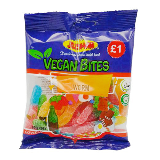 Jellyman Vegan Fizzy Worms (120GR) x 12
