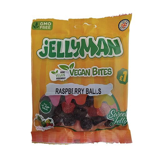 Jellyman Vegan Raspberry Balls 120g (Pack of 12)