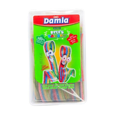 Jm Damla Sour Licorice Belt Rainbow (8485) , 1KG - Aytac Foods Wholesale