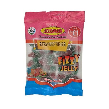 Jm Jellyman Fizzy Strawberries (24x80GR) - Aytac Foods Wholesale