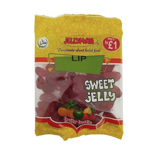 Jellyman Lip Shaped Fruit Jelly Sweets 80g (Box of 24)