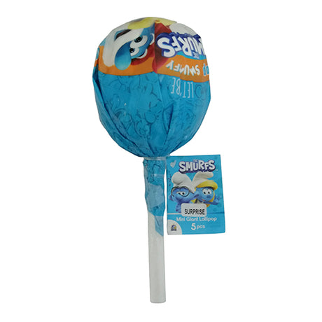 Jm Un Mini Giant Surprise Lollypop-Smurfs Surprise (18x30GR+SURPRISE) - Aytac Foods Wholesale