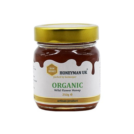 Honeyman Organic Wild Flower Honey 250Gx6 - Aytac Foods Wholesale