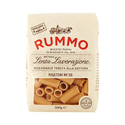 Rummo Rigatoni No. 50 Pasta 500g wholesale box
