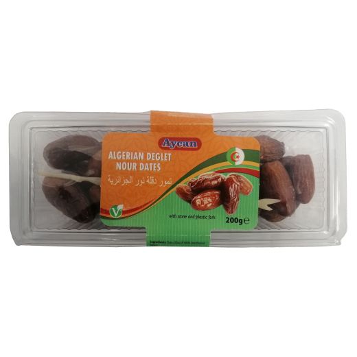 Aycan Algerian Deglet Nour Dates (Brown Box Ravier Dates) (24x200GR)