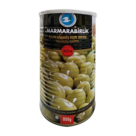 Mar B. Cracked (Kirma) Green Olives (Tin) 3Xl (161 -180) , 800GR - Aytac Foods Wholesale