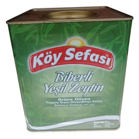 Koy Sefasi Green Olive Stuffed [Tin] (Biberli) (1x9KG) - Aytac Foods Wholesale