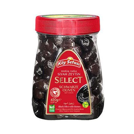 Koy Sefasi Black Olive Gemlik Yagli Sele Select [Pet] (10x450GR) - Aytac Foods Wholesale