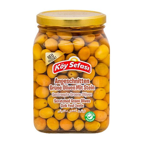 Koy Sefasi Green Olives Scratched [Jar](Cizik) (6x900GR) - Aytac Foods Wholesale
