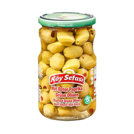Koy Sefasi Green Olives Stuffed [Jar](Biberli) (12x400G) - Aytac Foods Wholesale