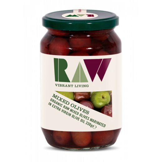 Gd Raw Health Organic Mixed Green & Kalamata Olives In Raw Extra Virgin Olive Oil (11817) , 330GR - Aytac Foods Wholesale