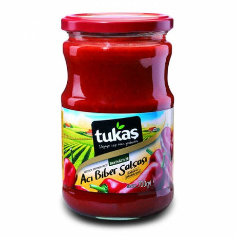 Tukas Hot Pepper Paste (Jar) , 700GR - Aytac Foods Wholesale