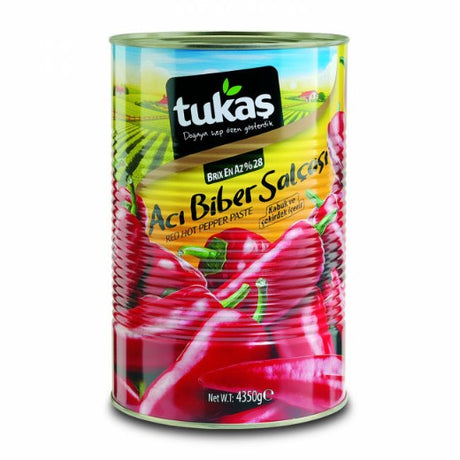 Tukas Pepper Paste (Hot) [Tin] , 4350GR - Aytac Foods Wholesale