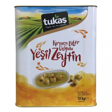Tukas Stuffed Green Olives 141-160/10Kg [Tin] , 10KG - Aytac Foods Wholesale