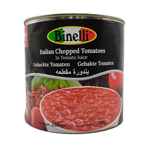 Binelli Chopped Tomatoes (6x2.5KG) - Aytac Foods Wholesale
