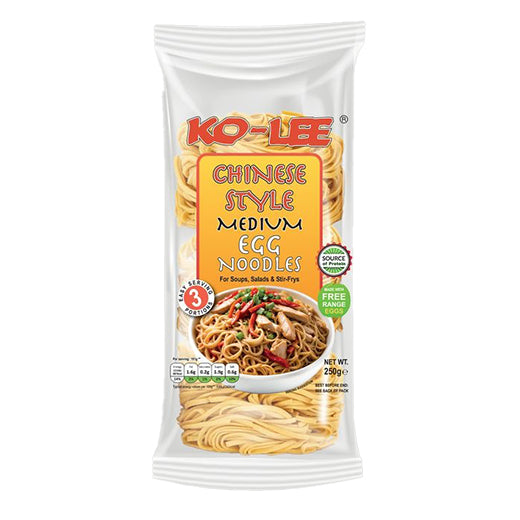 Ko-Lee Chinese Style Medium Egg Noodles 250GR (Pack of 12)
