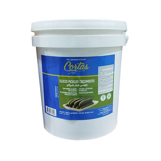 Cortas Pickled Cucumber Sliced- 1X17Kgs Pail (6150) (1x17KG) - Aytac Foods Wholesale