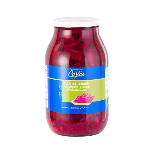 Cortas Pickled Turnips Sliced With Beetroot- 4X3000G Jar (6561) (4x3000GR) - Aytac Foods Wholesale